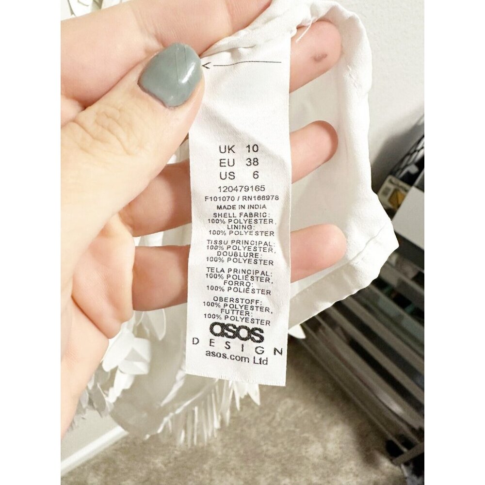 ASOS Cream Sequin/Paillette Mini Dress - Picture 8 of 8